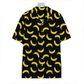 Black And Yellow Banana Pattern Print Hawaiian Shirt