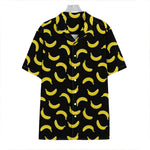 Black And Yellow Banana Pattern Print Hawaiian Shirt