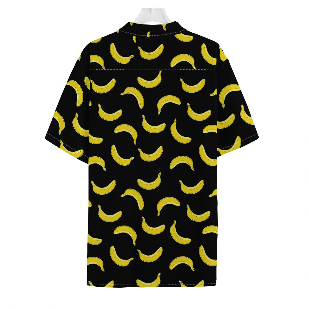 Black And Yellow Banana Pattern Print Hawaiian Shirt
