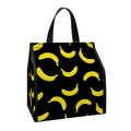 Black And Yellow Banana Pattern Print Insulated Lunch Tote