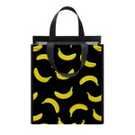 Black And Yellow Banana Pattern Print Insulated Lunch Tote