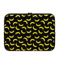 Black And Yellow Banana Pattern Print Laptop Sleeve