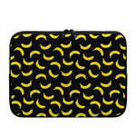 Black And Yellow Banana Pattern Print Laptop Sleeve