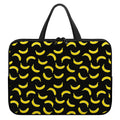 Black And Yellow Banana Pattern Print Laptop Sleeve With Handle