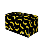 Black And Yellow Banana Pattern Print Leather Tissue Box Cover