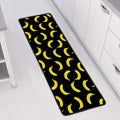 Black And Yellow Banana Pattern Print Long Kitchen Mat