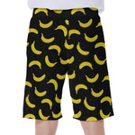 Black And Yellow Banana Pattern Print Men's Beach Shorts