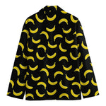 Black And Yellow Banana Pattern Print Men's Blazer