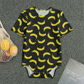 Black And Yellow Banana Pattern Print Men's Bodysuit
