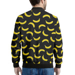 Black And Yellow Banana Pattern Print Men's Bomber Jacket