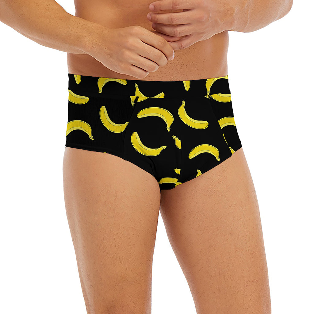 Black And Yellow Banana Pattern Print Men's Briefs