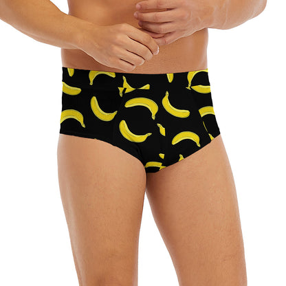 Black And Yellow Banana Pattern Print Men's Briefs