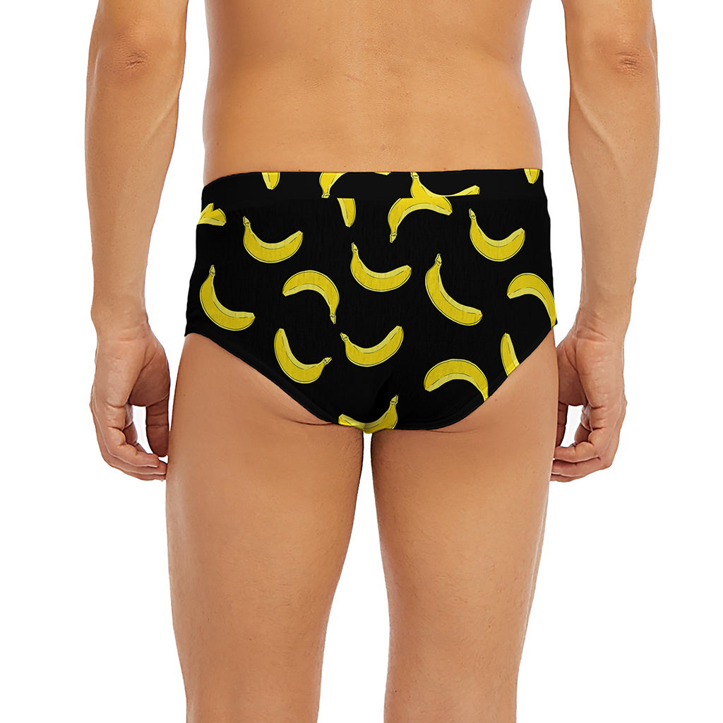 Black And Yellow Banana Pattern Print Men's Briefs