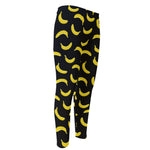 Black And Yellow Banana Pattern Print Men's Compression Pants