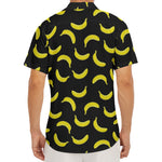 Black And Yellow Banana Pattern Print Men's Deep V-Neck Shirt