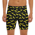 Black And Yellow Banana Pattern Print Men's Long Boxer Briefs