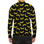 Black And Yellow Banana Pattern Print Men's Long Sleeve Rash Guard
