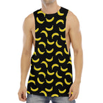 Black And Yellow Banana Pattern Print Men's Muscle Tank Top