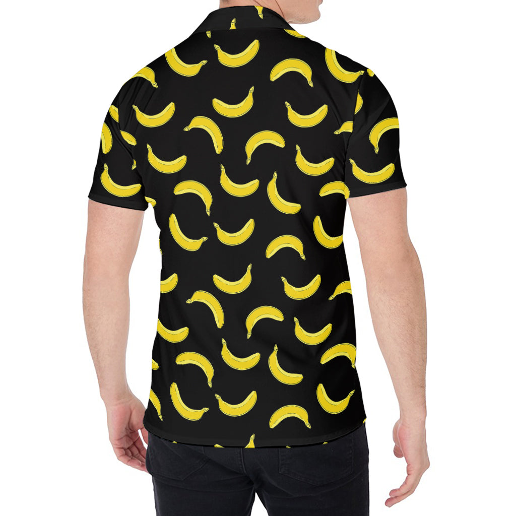 Black And Yellow Banana Pattern Print Men's Shirt