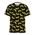 Black And Yellow Banana Pattern Print Men's Athletic T-Shirt