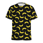 Black And Yellow Banana Pattern Print Men's Sports T-Shirt