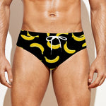 Black And Yellow Banana Pattern Print Men's Swim Briefs