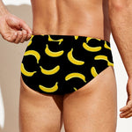 Black And Yellow Banana Pattern Print Men's Swim Briefs