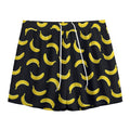 Black And Yellow Banana Pattern Print Mesh Shorts