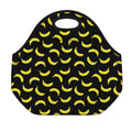 Black And Yellow Banana Pattern Print Neoprene Lunch Bag