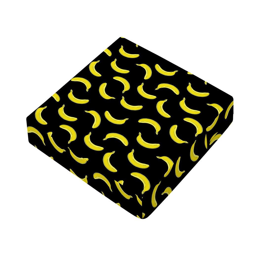 Black And Yellow Banana Pattern Print Outdoor Seat Cushion Cover