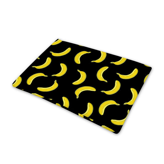 Black And Yellow Banana Pattern Print Pet Cooling Mat Cover