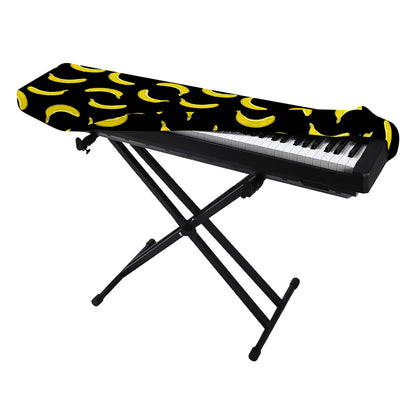Black And Yellow Banana Pattern Print Piano Keyboard Cover
