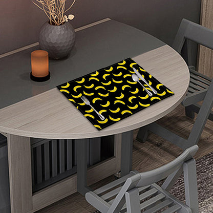 Black And Yellow Banana Pattern Print Placemat