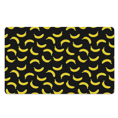 Black And Yellow Banana Pattern Print Polyester Doormat