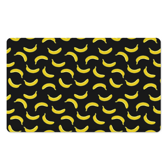 Black And Yellow Banana Pattern Print Polyester Doormat