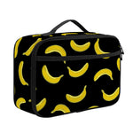 Black And Yellow Banana Pattern Print Portable Lunch Bag