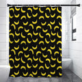 Black And Yellow Banana Pattern Print Premium Shower Curtain