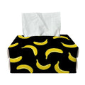 Black And Yellow Banana Pattern Print Rectangle Tissue Box Cover