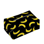 Black And Yellow Banana Pattern Print Rectangle Tissue Box Cover