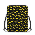 Black And Yellow Banana Pattern Print Rectangular Crossbody Bag