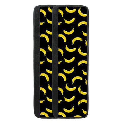 Black And Yellow Banana Pattern Print Refrigerator Handle Covers