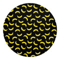 Black And Yellow Banana Pattern Print Round Blanket