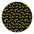 Black And Yellow Banana Pattern Print Round Floor Mat
