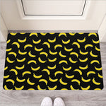 Black And Yellow Banana Pattern Print Rubber Doormat