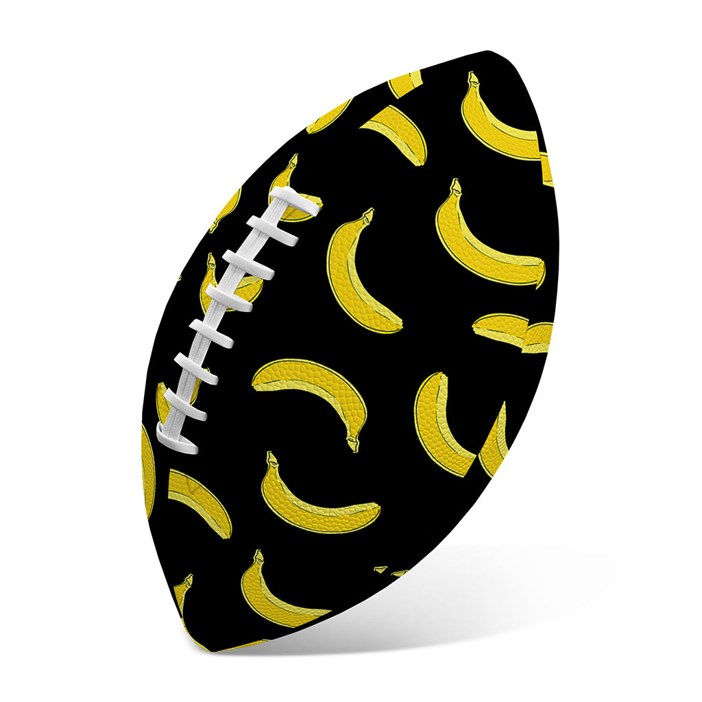 Black And Yellow Banana Pattern Print Rugby Ball