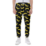 Black And Yellow Banana Pattern Print Scuba Joggers