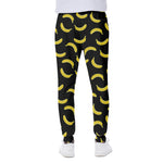 Black And Yellow Banana Pattern Print Scuba Joggers