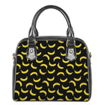 Black And Yellow Banana Pattern Print Shoulder Handbag