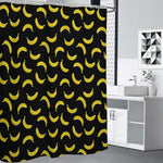 Black And Yellow Banana Pattern Print Shower Curtain