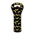 Black And Yellow Banana Pattern Print Single Neoprene Wine Tote